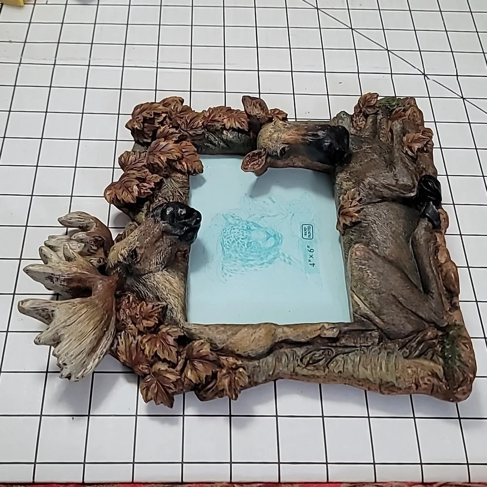 Moose‎ Picture Frame - 3D Relief Moose and Woods 9.5
